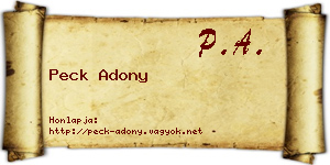 Peck Adony névjegykártya